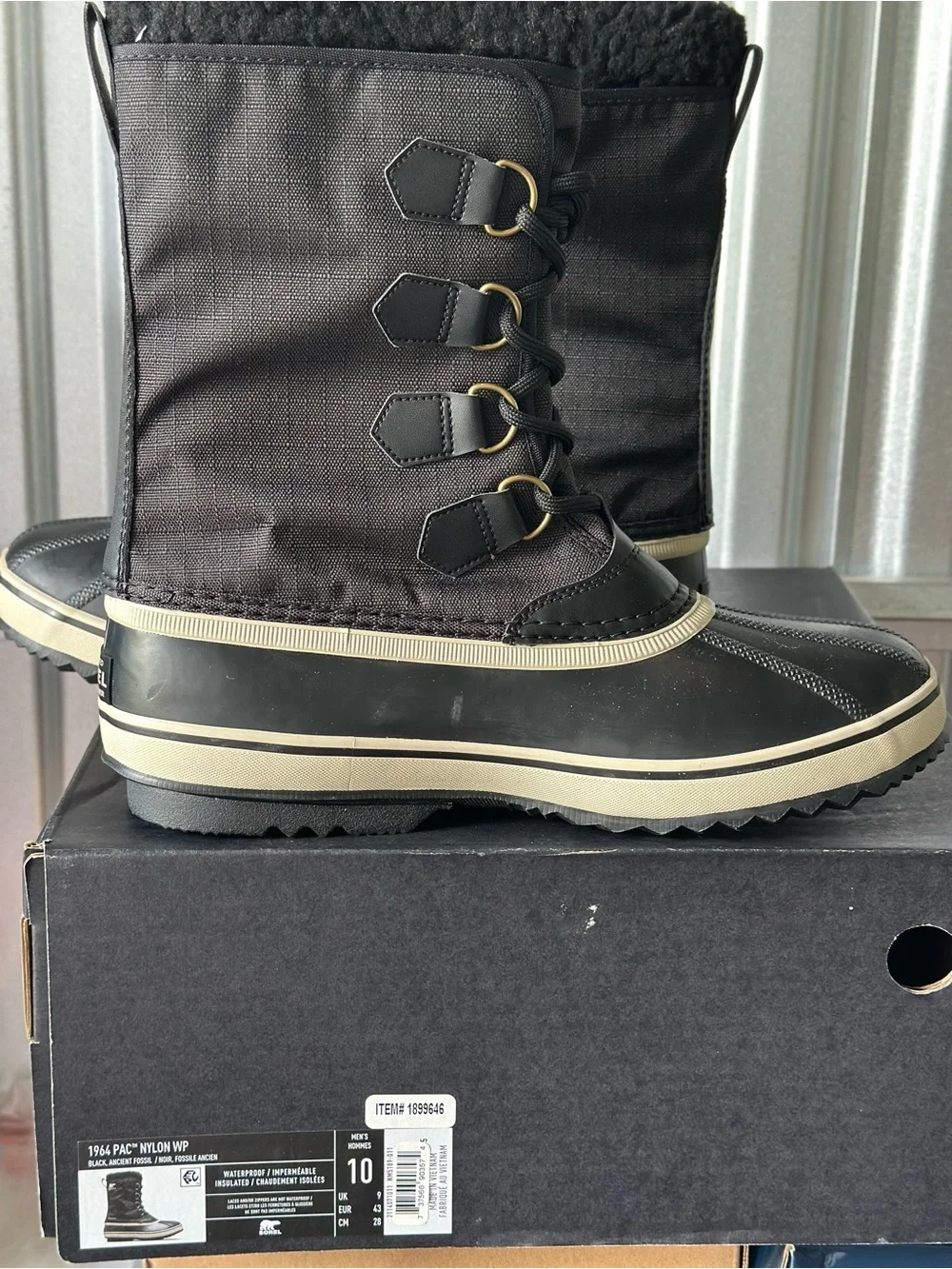 Sorel Black size 10 for Men, Winter Lace-Up Boots, waterproof